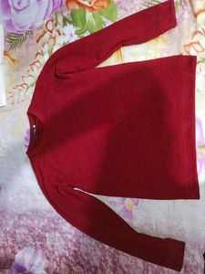“Stylish Red Winter Sweater | Full Sleeve | Soft K