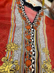 Vibrant Peacock Print Kurta