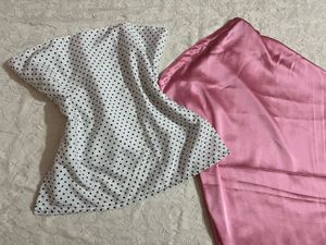 Cute polka tube top with Satin skirt🎀