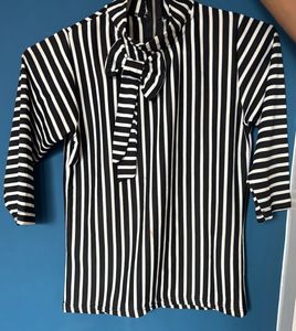 Striped Bow Blouse