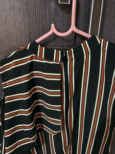 Black Striped Asymmetrical top | Sleeveless
