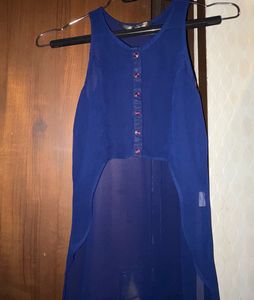 Elegant Navy Blue High Low shrug