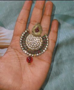 Green Red Ethnic Earrings - Coins Only