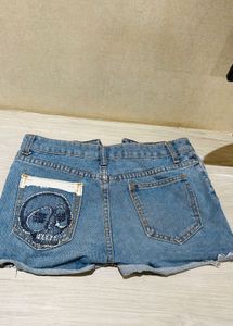 Distressed Denim Shorts