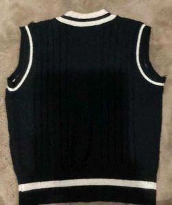 Black &amp; White Striped Sweater Vest