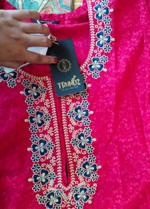 Beautiful Pink Embroidered Kurta