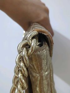 Zara Gold Quilted Clutch