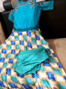 Anarkali Kurta And Pant Set For Girls