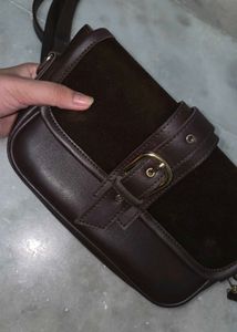 Chic Brown Crossbody Bag with Buckle