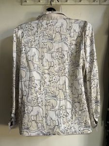 Cute Elephant Print Button-Up Shirt