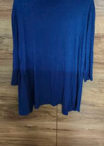 Blue Tie-Dye Top with Cardigan