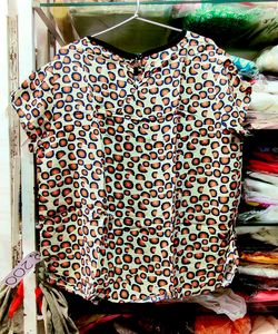 Leopard Print Cap Sleeve Top