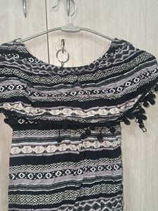 Patterned Off-Shoulder Dress