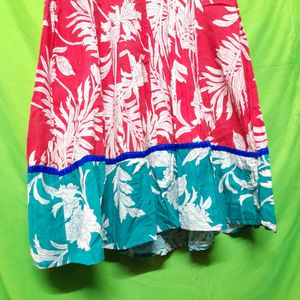 Women's Floral Red Kurti Kurta Dress Year End Sale