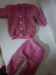 Pink Knit Baby Outfit