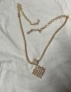 Stunning Gold-Tone Necklace with Pave Crystals