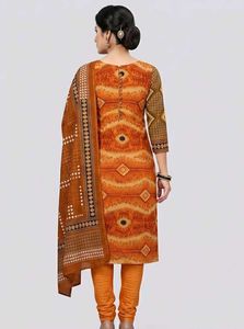 Orange Printed Kurta Set