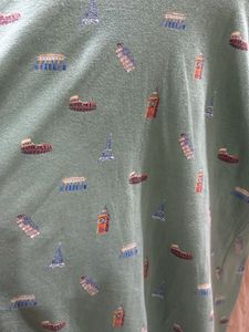 People Men's Green Printed T-Shirt