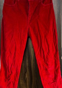 Red Velvet Pants