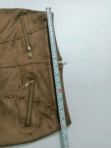 Italian Brown Suede Mini Skirt
