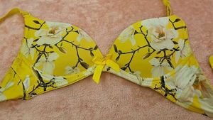 Floral Yellow Bra