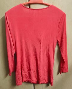 Coral Cowl Neck Top