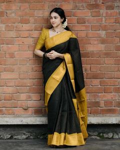 Elegant Black & Gold Saree
