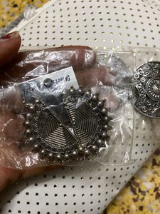 Oxidized Silver Tribal Earrings