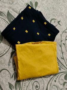 Yellow Graphic Print T-Shirt and Pants Set