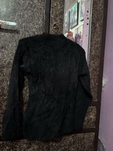 Fuzzy Black Pearl Sweater