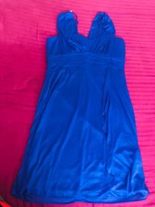 imported blue color knee length designer imported midi dress for sale