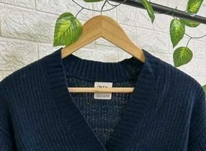 Zara Navy Blue Cropped Cardigan