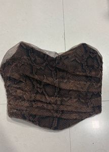 zara Snake Print Corset Top
