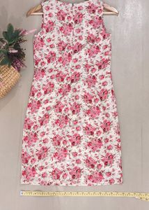 Pink Floral Midi Dress For Women