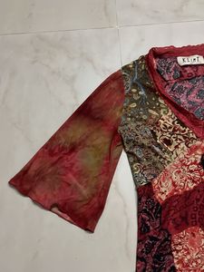 Boho Patchwork Flare Sleeve Top