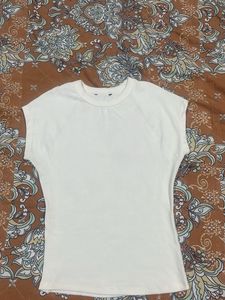 Cream Cap Sleeve T-Shirt