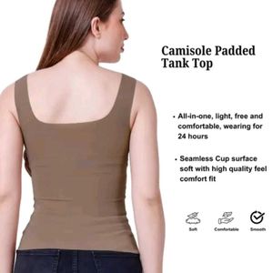 Stylish Brown Square Neck Tank Top