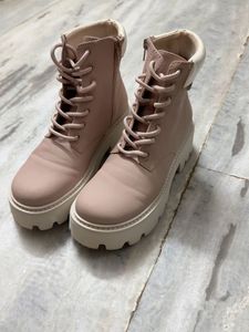 Chic Pink Combat Boots