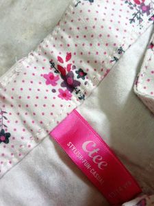floral pattern white jeans