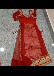 Red &amp; Gold Nayra Cut Suit