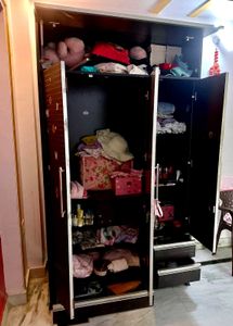 Dark Brown Wardrobe with Mirror