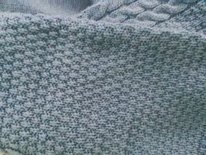 Blue Cable Knit Cropped Cardigan