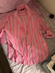 Pink Striped Button-Up Shirt