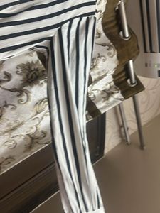 Chic Striped &amp; Solid Midi Dress