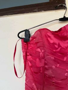 Chic Pink Ruched Corset Top