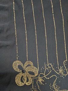Elegant black dupatta with Gold Embellishments