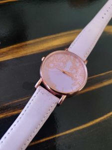 Chic Pink Floral Dial Watch