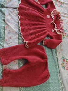 Handmade Knitted Baby Dress Set