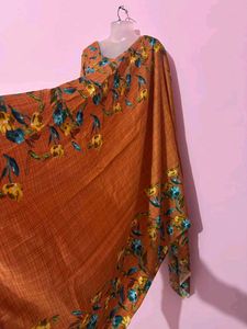 Stylish Orange Floral Kurta Set with Dupatta