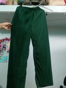 Stylish Green Corduroy Palazzo Pants